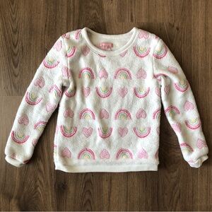 Cozy Rainbow and Heart Kids Sweater